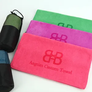 Toalha personalizada de microfibra esportiva de secagem rápida de boa qualidade, amostras grátis