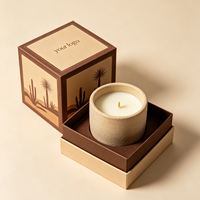 Coffret cadeau de parfum d'ambiance haut de gamme, emballage rigide avec couvercle et base, papier couché, logo personnalisé et décoration en feuille d'aluminium