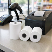 Gulungan Kertas Printer Thermal untuk Kertas Struk Kasir POS 35-80GSM Inti Kertas Pulp Kayu Pemasok Logo OEM