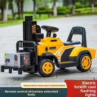 Chariot élévateur électrique, véhicule de construction, grande voiture jouet en plastique, excavatrice télécommandée pour enfants de 1 à 4 ans, unisexe