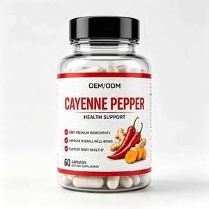 OEM/ODM <b>Cayenne</b> <b>Pepper</b> Extract <b>Capsules</b> Halal Certified 60 <b>Capsules</b> Boost Metabolism Immune System Support Herbal Supplements - Product Image 1
