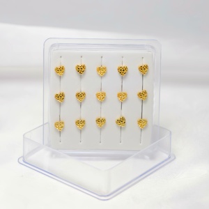 Anello da <span class=keywords><strong>naso</strong></span> a forma di cuore a L da 5 mm in ottone placcato <span class=keywords><strong>argento</strong></span>, alla moda, per donna, ideale per feste - Product Image 6
