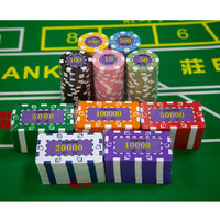 Fantezi poker fişi seti Deluxe Poker chip oyun seti lüks kutusu ile oyun poker fişi seti