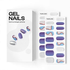 Autocollants d'ongles en gel semi-durci de qualité salon 100% réels coréens, véganes, sans cruauté, non toxiques, pour manucure en gros - Product Image 1