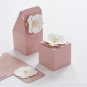Scatole bomboniere <span class=keywords><strong>rosa</strong></span> con decorazioni floreali per matrimonio, festa nuziale, battesimo, compleanno e anniversario - Product Image 3