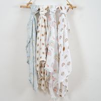 Elinfant bébé mousseline couvertures d'emmaillotage bambou coton bébé emmailloter serviette de bain couverture Portable poussette couverture