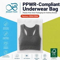 Sacs en papier personnalisés avec logo, pochettes plates semi-transparentes en glassine, recyclables, sans plastique, pour sous-vêtements et maillots de bain, ODM