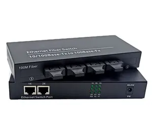 Gigabit Ethernet מתג סיבים אופטי מדיה ממיר 4 יציאת SC 2 RJ45 סיבי מתג 10/100/1000M סיבי Media Converter