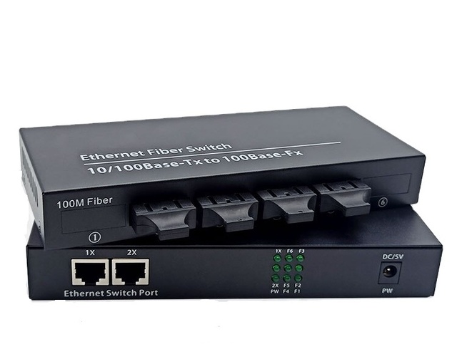 Gigabit Ethernet Switch Fiber Optical Media Converter 4 Port SC 2 RJ45 Fiber Switch 10/100/1000M Fiber Media Converter