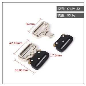 Hebilla de Liberación Lateral de Aleación de Zinc Q429-32 Negra, Duradera y Resistente al Desgaste, Accesorios para Bolsas - Product Image 4