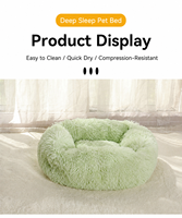 Coussin de couchage carré long et moelleux pour animaux de compagnie, avec rebord surélevé, apaisant pour chiens et chats, multicolores, lavable et antidérapant