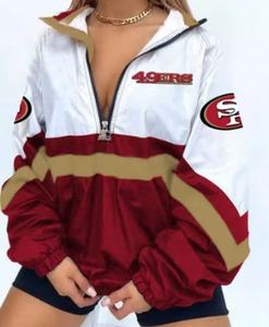 เสื้อแจ็คเก็ตแขนยาวแบบมีฮู้ดลายทีม San Francisco 49ers แบบดิจิทัล 3 มิติ สำหรับผู้ชายและผู้หญิง - Product Image 4