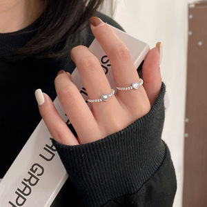 S925 Sterling <b>Silver</b> Heart Shaped Open <b>Ring</b> For Women Everyday Wear <b>Plain</b> <b>Ring</b> Jewelry - Product Image 3