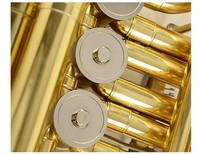 Tuba Rotary Valve JINBAO JBBB-200 Bb dengan Bell 425mm, Lapisan Emas, Kuningan, Instrumen Tiup untuk Pertunjukan Profesional