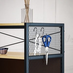 Étagères de rangement pour livres en panneaux de particules et métal, supports TV pour salon - Product Image 5