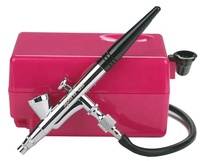 Aérographe rechargeable BT-16B avec compresseur Type d'alimentation par gravité en cuivre pour le maquillage et la décoration de gâteaux