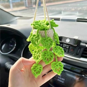 Ciondolo per <span class=keywords><strong>Auto</strong></span> con Fiori Artificiali <span class=keywords><strong>in</strong></span> Poliestere Lavorato a Mano, Ornamento Creativo per Specchietto Retrovisore - Product Image 4