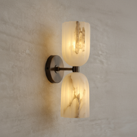 Applique murale LED moderne en marbre espagnol, finition noire, double température de couleur, 500 lumens, CRI 90, garantie 5 ans, pour chambre à coucher