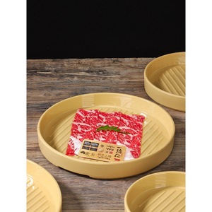Bandejas de servir cuadradas de melamina apilables con diseño acanalado para platos de carne para hot pot y grill, uso en hoteles. - Product Image 3
