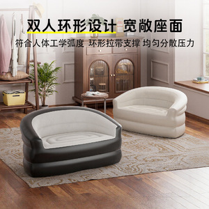 Canapé gonflable double gris en PVC floqué, portable, pour l'extérieur et l'intérieur, camping, canapé pneumatique YW27507 - Product Image 3