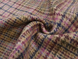 Phong cách Hàn Quốc Retro màu hồng nâu kẻ sọc vải len mùa đông phù hợp với quần váy vải cao cấp - Product Image 3