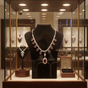 <b>Ruby</b> <b>Necklace</b> Set in 18K Gold at Best Price - Product Image 3