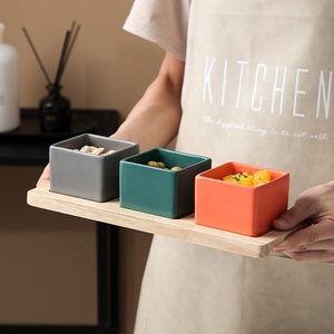 Set di Antipasti Moderno ed Ecologico, Vassoio Decorativo <span class=keywords><strong>in</strong></span> Bambù con Set di 3 Ciotole <span class=keywords><strong>in</strong></span> <span class=keywords><strong>Ceramica</strong></span> Colorata per Dessert e Snack - Product Image 6