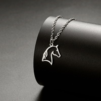 Cheval Pendentif Collier pour Femmes Filles Mignon Animal Cou Chaîne Ras Du Cou En Acier Inoxydable Bijoux Cadeaux En Gros