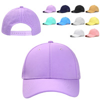 Casquette de baseball OEM personnalisée, perforée au laser en forme de goutte d'eau, séchage rapide, respirante, 6 panneaux, pour le sport, la course et le golf, vierge, vente en gros