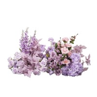 Chemin de Table Long à Fleurs Mauves Centres de Table Floraux pour Décoration de Mariage Arrangement Floral Artificiel en Soie Vente en Gros