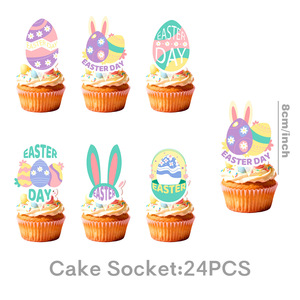 DAMAI Easter Party Tableware Set Easter Bunny Decoration with Paper Plates and Napkins for Easter Home Party Favors Supplies - Product Image 6