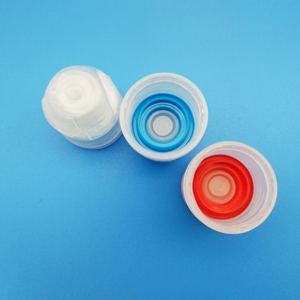 <b>28mm</b> 38mm Transparent PE Cap Outside with Red pp Cover Inside Squeeze Cap for Honey,water,beverage,sauce Liquid - Product Image 3