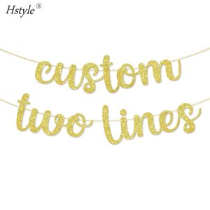 Décoration de fête d'<span class=keywords><strong>anniversaire</strong></span> pour bébé, bannière avec nom personnalisé, décorations à paillettes dorées pour annonce de Baby Shower S244 - Product Image 6