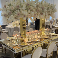 Centres de table en acrylique doré moderne et lisse pour la décoration de mariage, réutilisables, de haute qualité, support à fleurs de table, taille personnalisable