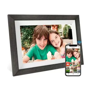 Rechargeable Digital Photo Frame with Video Loop Wood Digital Photo Frame for Video Playback Video Playback Function