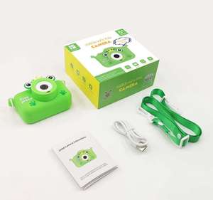 Cartoon Frog <b>Mini</b> Kids Digital <b>Camera</b> Dual Lens Self Capture Full Accessory Educational Play Holiday Gift For Children Age 6 - Product Image 1