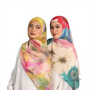 Pañuelo Hijab de Pashmina con Estampado Floral de Lujo, Venta al por Mayor, Estampado Digital Premium, Bufanda Musulmana Suave y Ligera de Chifón para Mujer - Product Image 3