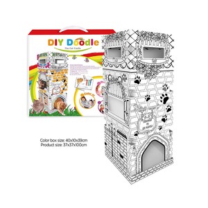 <span class=keywords><strong>Castillo</strong></span> de Cartón para Mascotas en Venta, <span class=keywords><strong>Castillo</strong></span> de Cartón 3D para Gatos con Diseño DIY para Colorear - Product Image 2