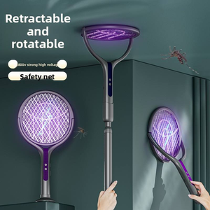 6 in 1 Retractable Mosquito Killer Swatter Racket Electric Fly Trap <b>Bug</b> Lamp Bat for Home House <b>Zapper</b> Insect Extendable Handle - Product Image 3