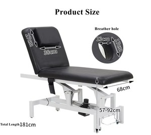 <span class=keywords><strong>Table</strong></span> de <span class=keywords><strong>massage</strong></span> électrique en cuir PU avec dossier réglable pour clinique, salon de beauté, hôpital - Product Image 4