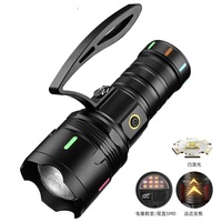 Lampe de poche rechargeable étanche, torche à double lumière à mise au point réglable pour la pêche de nuit
