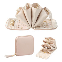 Étui de rangement pour bijoux de voyage portable, multi-compartiments, sac de rangement pour bijoux en accordéon, pochette pour boucles d'oreilles, bagues, bracelets, colliers