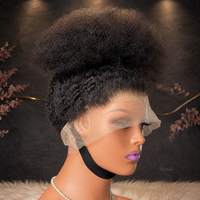 Perruque en cheveux humains bouclés afro kinky avec dentelle HD, pré-épilée avec bordure 4C, perruque frontale afro sans colle, cheveux vierges alignés sur les cuticules