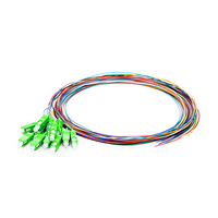 Cable de Fibra Óptica Monomodo LC SC ST FC PC UPC APC, Pigtail de 0.9mm, 12 Hilos, 12 Colores