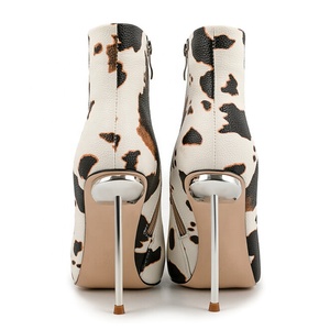 Bottines à talons métalliques fins et larges pour femmes, bout pointu, grande taille 45, chaussures à talons hauts respirantes, escarpins à talon aiguille - Product Image 6