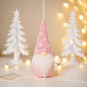 Christmas Ornaments <b>Xmas</b> Tree Hanging Gnomes Knitted Plush Santa Elf Hanging Dolls for New Year Holiday Party <b>Decorations</b> - Product Image 6