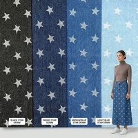 Tissu denim bleu classique jacquard étoilé sergé anti-plis non extensible 325g 11.46 oz personnalisé en gros pour vestes et chapeaux