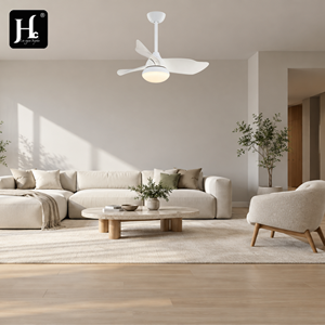 Ventilador de Techo Moderno Blanco y Negro de Tres Aspas con Luz LED Integrada, Lámpara de Techo para Dormitorio, Sala de Estar, Apartamento, Interior - Product Image 1