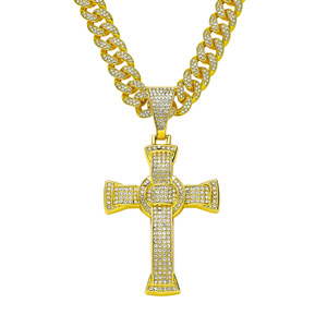 2026 New Simple Popular Design Hiphop Style Alloy Gold Plated <b>Cross</b> Pendant Necklace Exquisite Men's Necklaces Wholesale Jewelry - Product Image 6