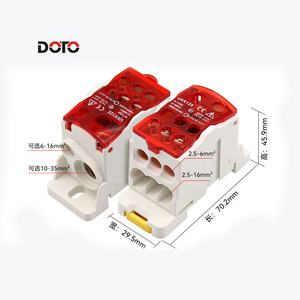 Bloque de Terminales UKK 125A, Monofásico <span class=keywords><strong>Unipolar</strong></span>, Montaje en Riel DIN, Bloque de Distribución de Energía Tipo Tornillo para Panel Eléctrico - Product Image 4